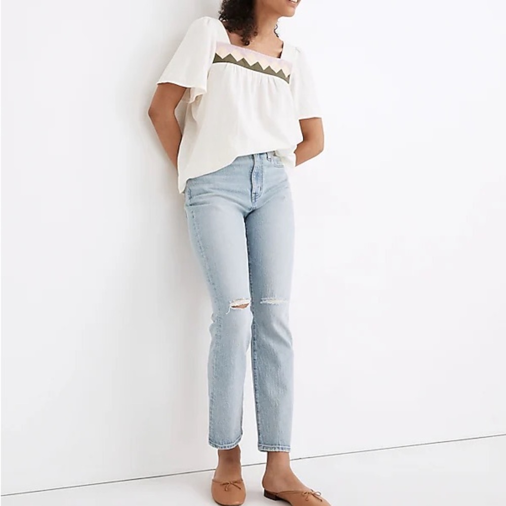 Madewell The Petite High-Rise Slim Crop Boyjean Size 26P Light Wash